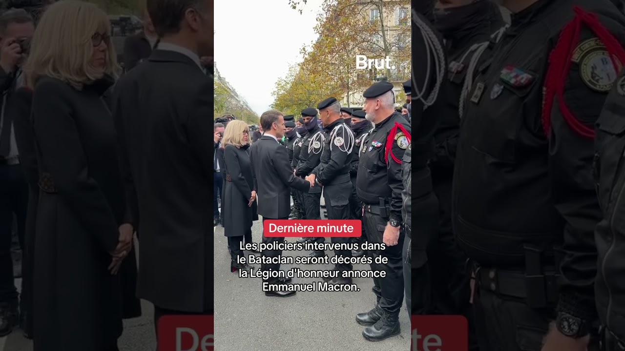 Les policiers intervenus dans le Bataclan d&eacute;cor&eacute;s de la L&eacute;gion d&rsquo;honneur annonce Emmanuel Macron.