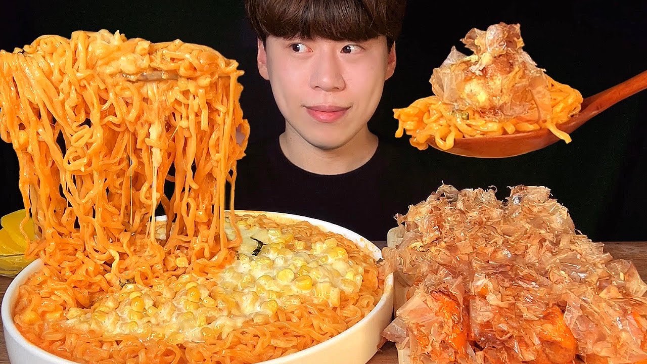 SUB) 4 CHEESE BULDAK & CORN CHEESE BULDAK & TAKOYAKI MUKBANG ASMR