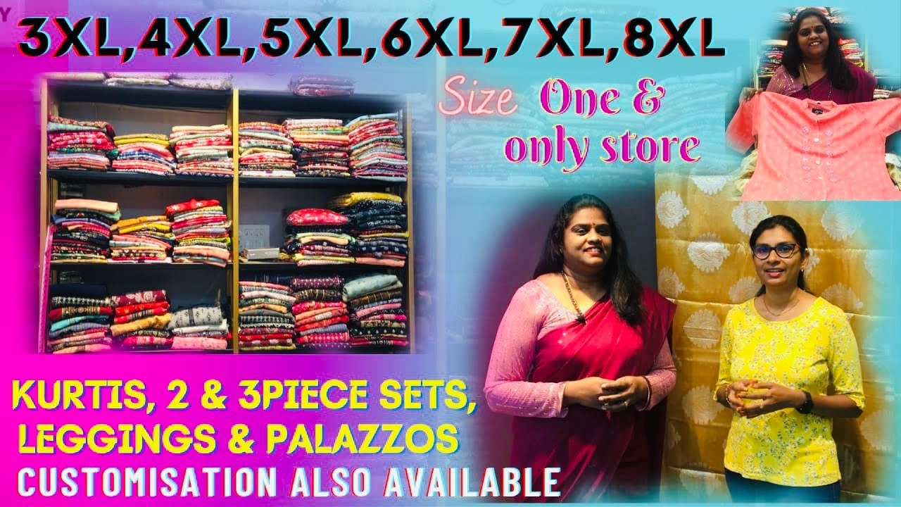 3XL-8XL size kurtis,partywear long frocks, palazzo sets, leggings|Plus size kurtis & sets Hyderabad