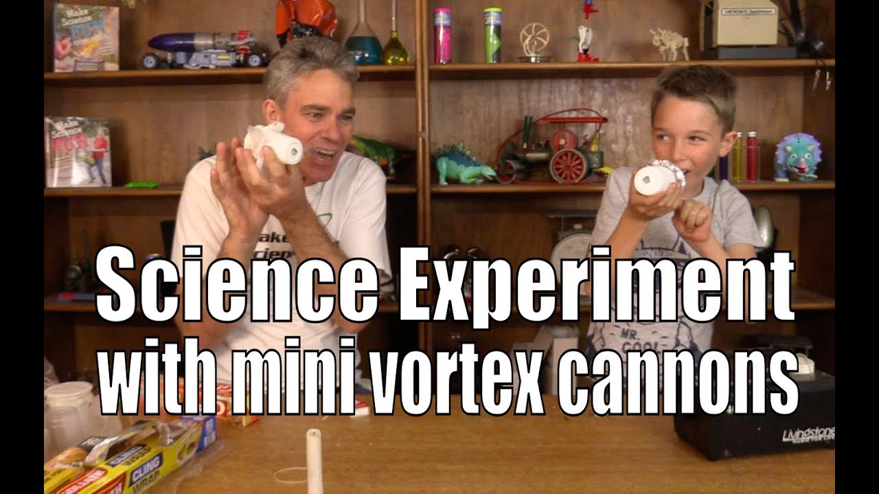 Science experiment with vortex smoke ring cups