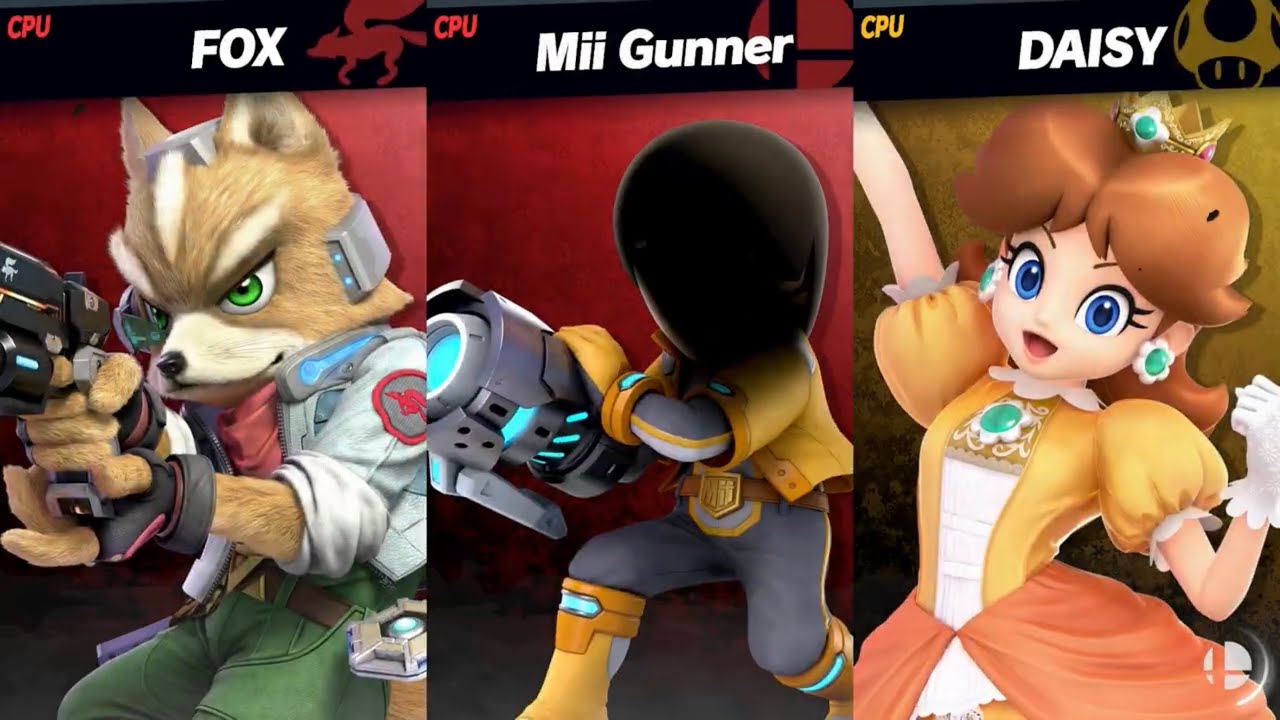 Super Smash Bros. Ultimate - Fox & Mii Gunner VS Daisy