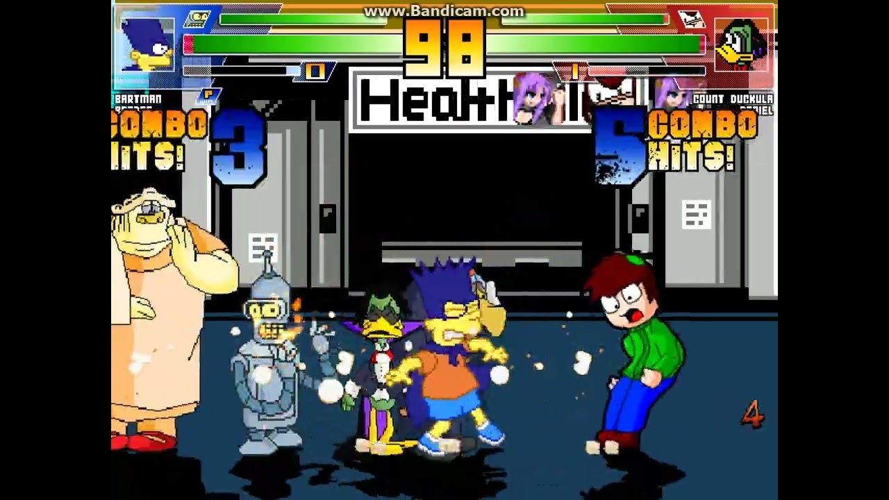 MUGEN battle #7592: Bartman & Bender vs Count Duckula & Daniel