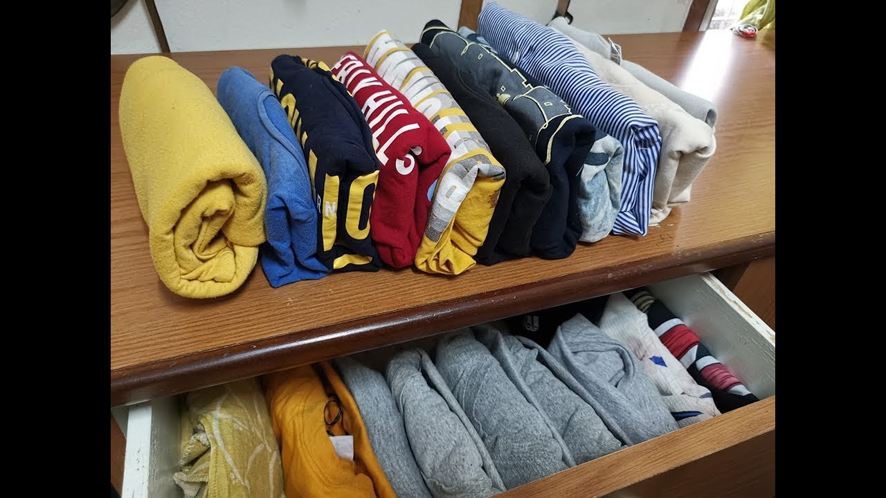 How to fold t shirt การพับเสื้อยืดให้หยิบง่าย หาง่าย เป็นระเบียบ,Organization ,ClosetOrganiztion