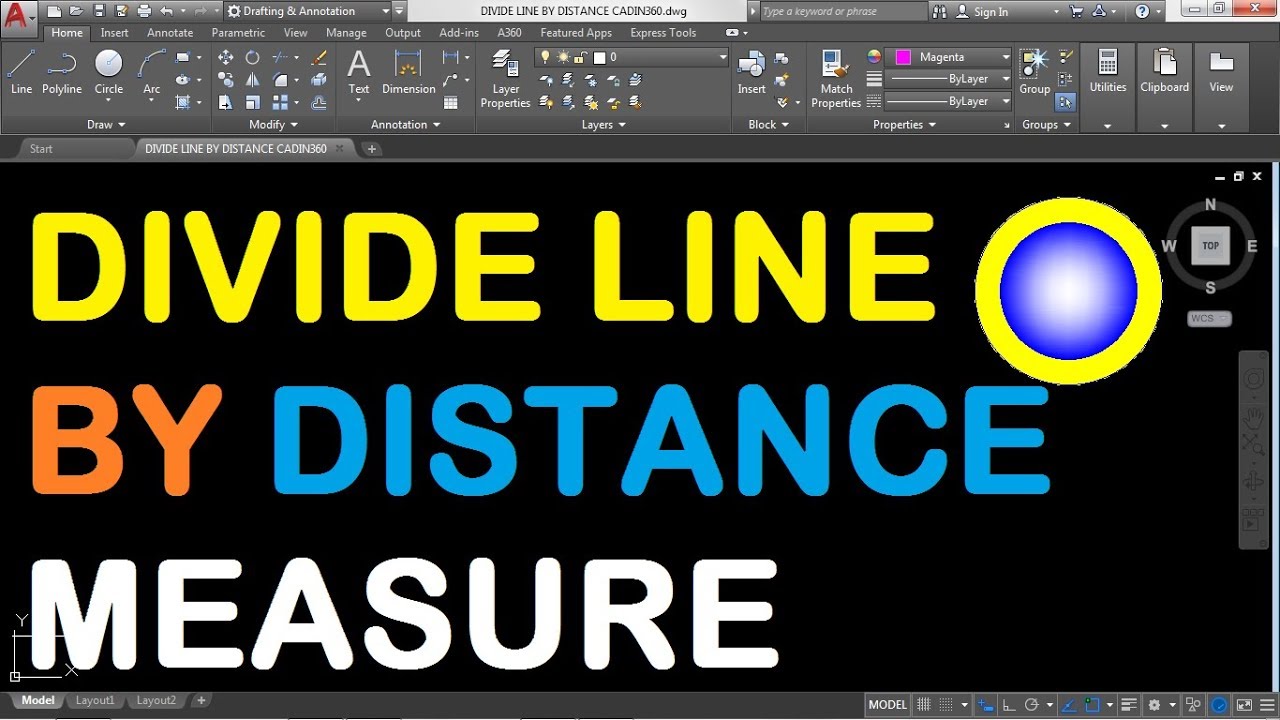 AutoCAD Divide Line By Distance using Measure command