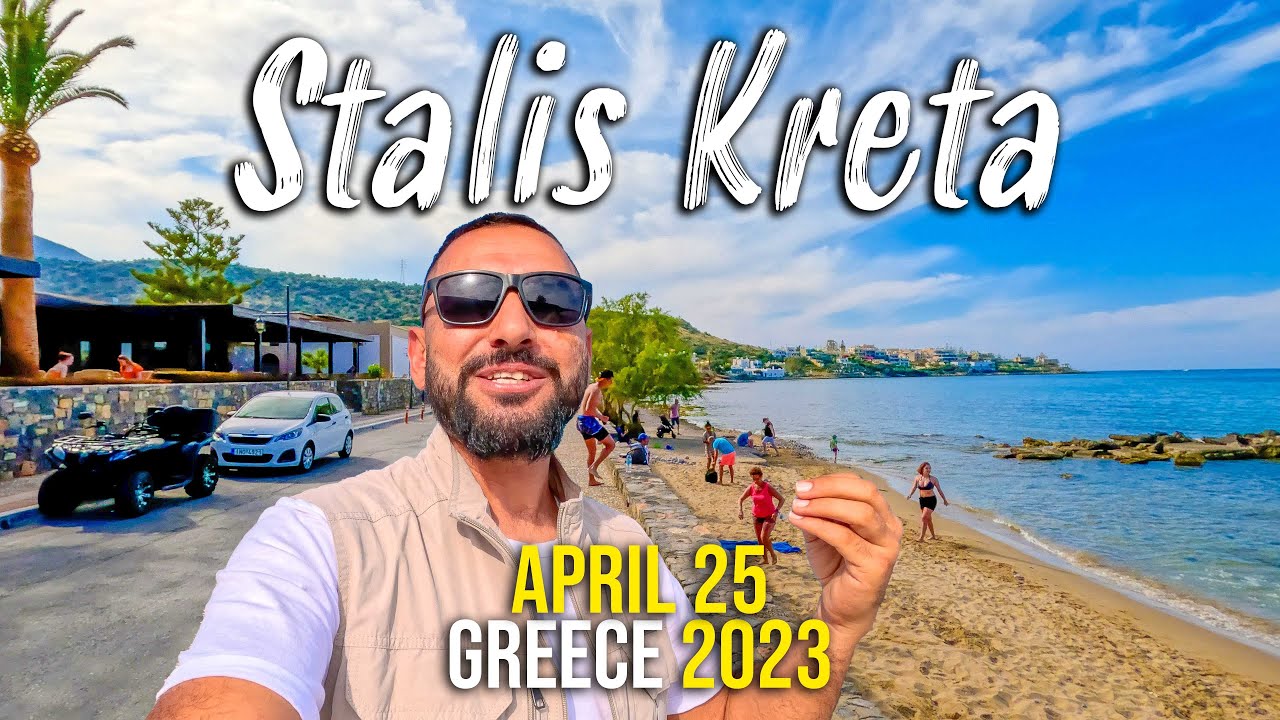Stalis Crete, walking tour in 4k, Kreta, Greece 2023