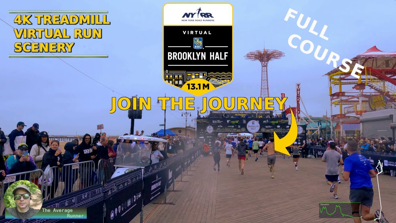 RBC NYRR 2023 Brooklyn Half Marathon Full Course Virtual Run | 4K NYC Treadmill Scenery [275]
