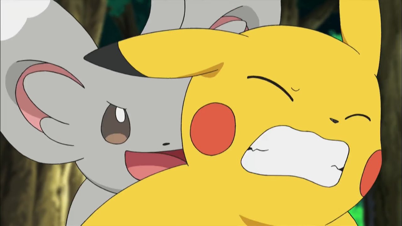 Minccino Tickles Pikachu - Pokemon Black & White