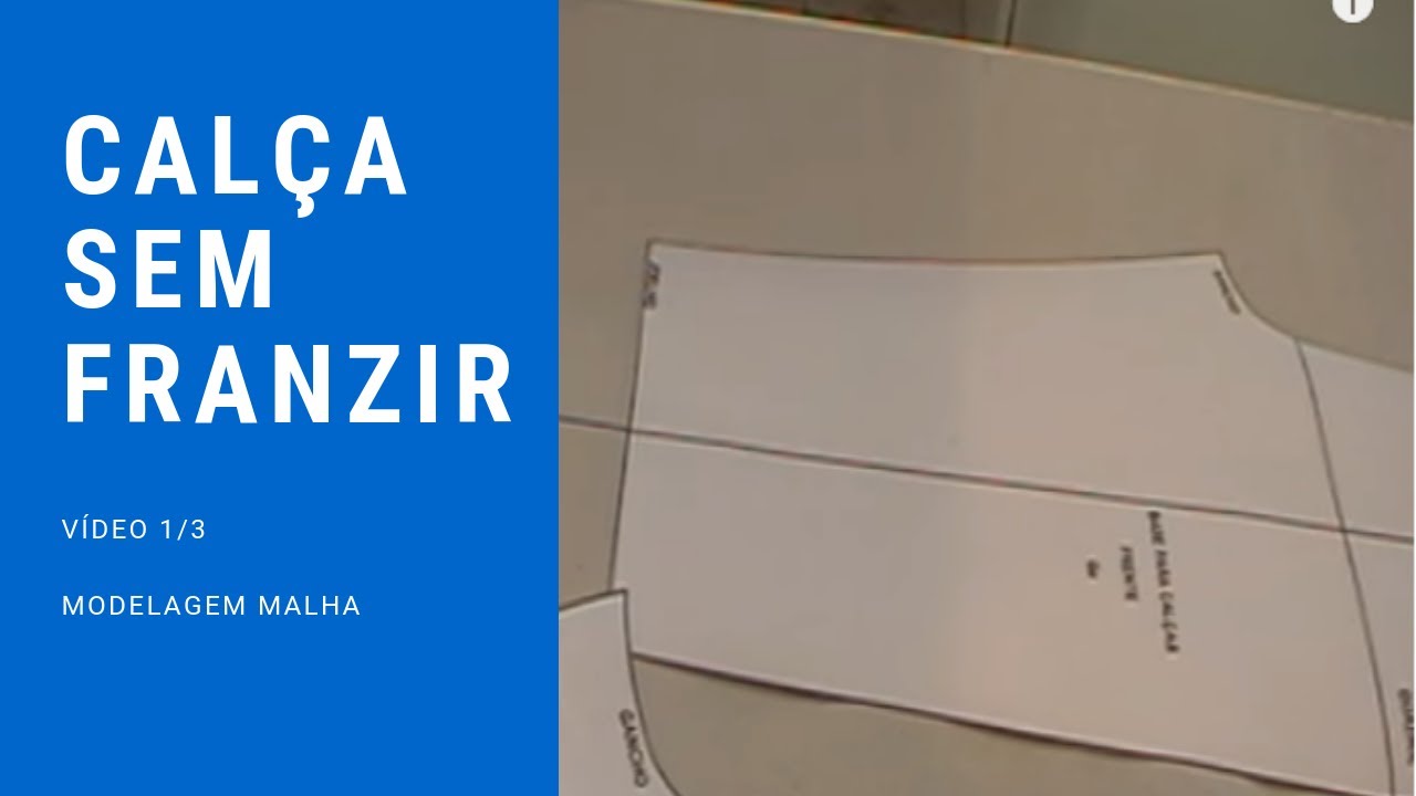 Calça de malha curso modelagem método SM  1/3