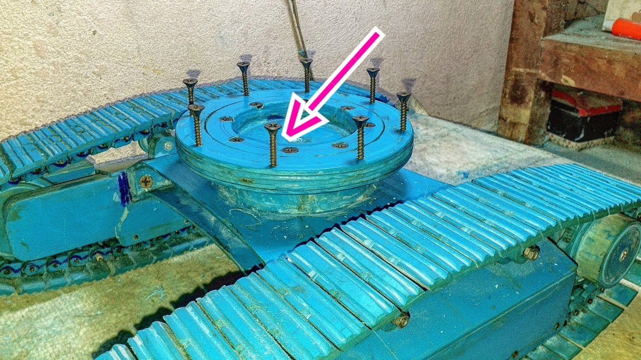 (Part 7) How To Make an RC Excavator  Swing bearing that can do it yourself ( PVC )