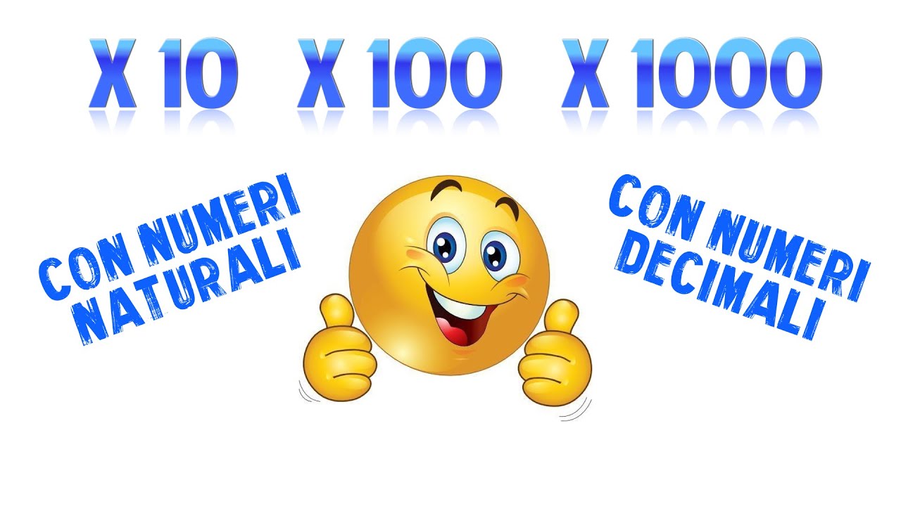 Moltiplicare numeri naturali e decimali per 10, 100 e 1000 - videolezione di matematica