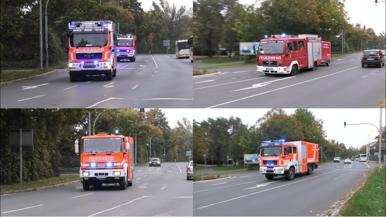 ABC-Unfall - Einsatzfahrten Feuerwehr Herzogenaurach + Feuerwehr Hammerbach - 24-Stunden-Übung