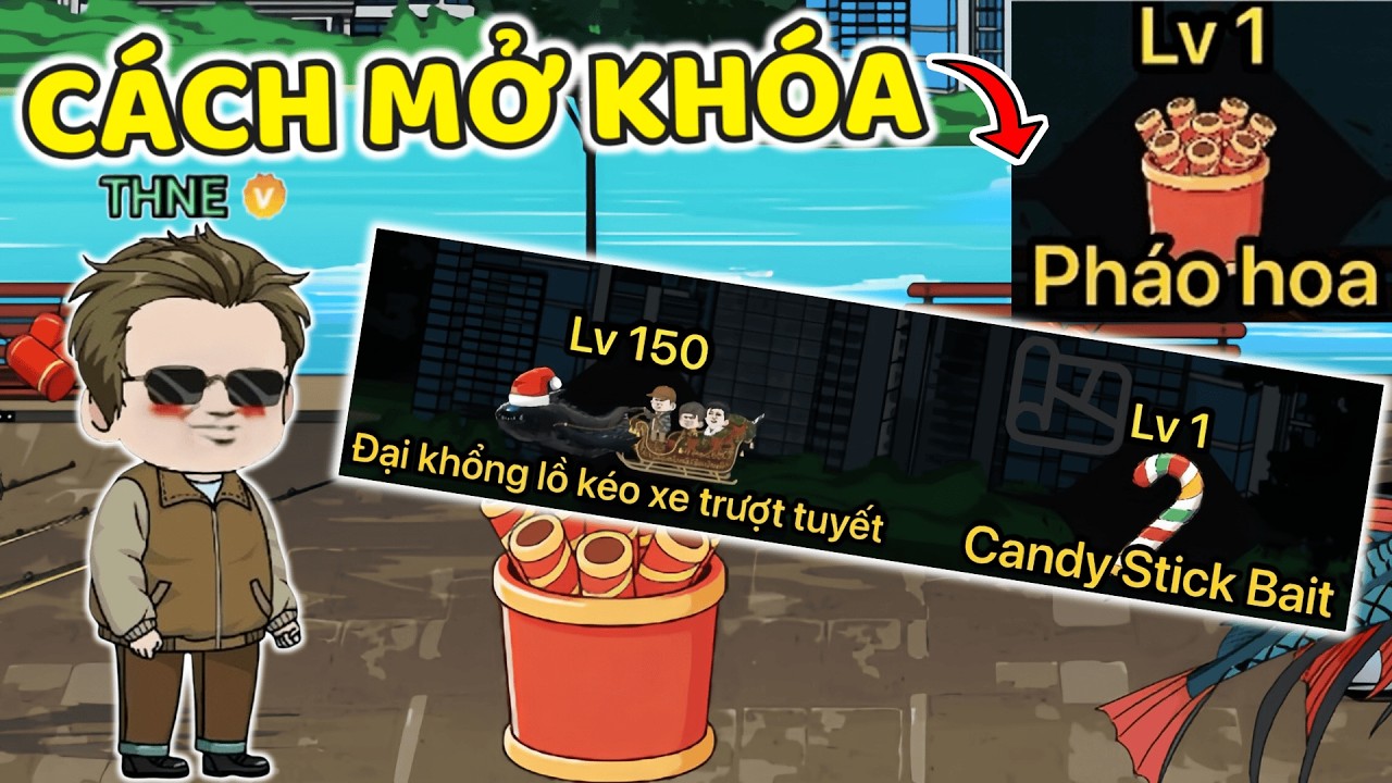 THNE PHÁT HIỆN CÁCH MỞ KHÓA ĐẠI KHỔNG LỒ KÉO XE TRƯỢT TUYẾT CANDY PHÁO HOA TRONG CÂU CÁ VẠN CÂN