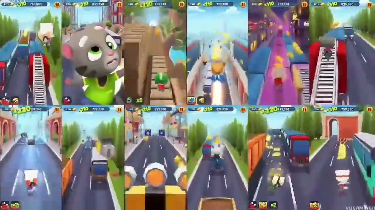 Talking Tom Gold Run All 12 Characters Tom Angela Hank Ginger Ben Frosty Neon Super Reverse