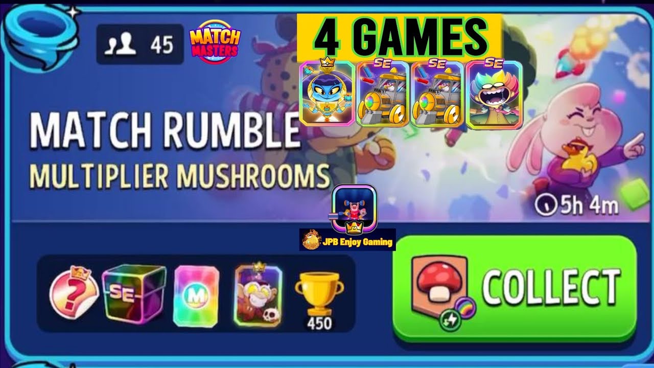 4 GAMES/ Multiplier Mushrooms+Rainbow 🌈 Match Rumble 45 Player Match Masters