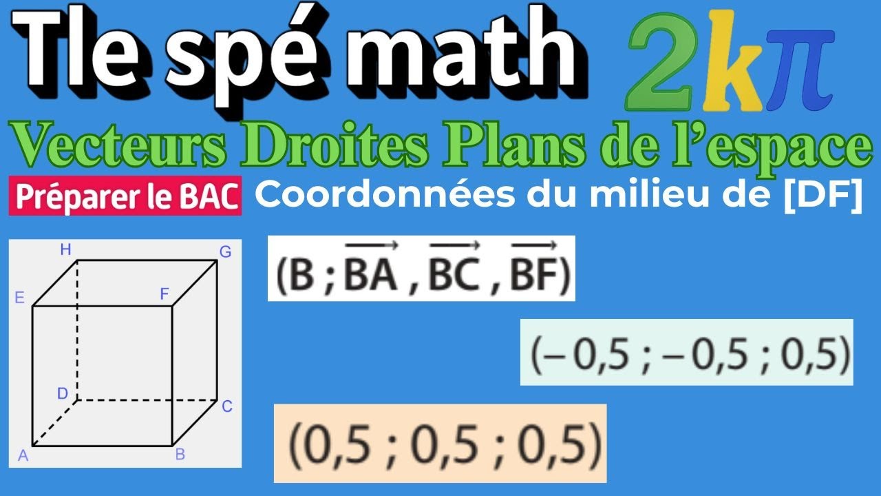 114p300 Coordonnées dans l’espace : milieu d’un segment dans un cube (repère spatial)