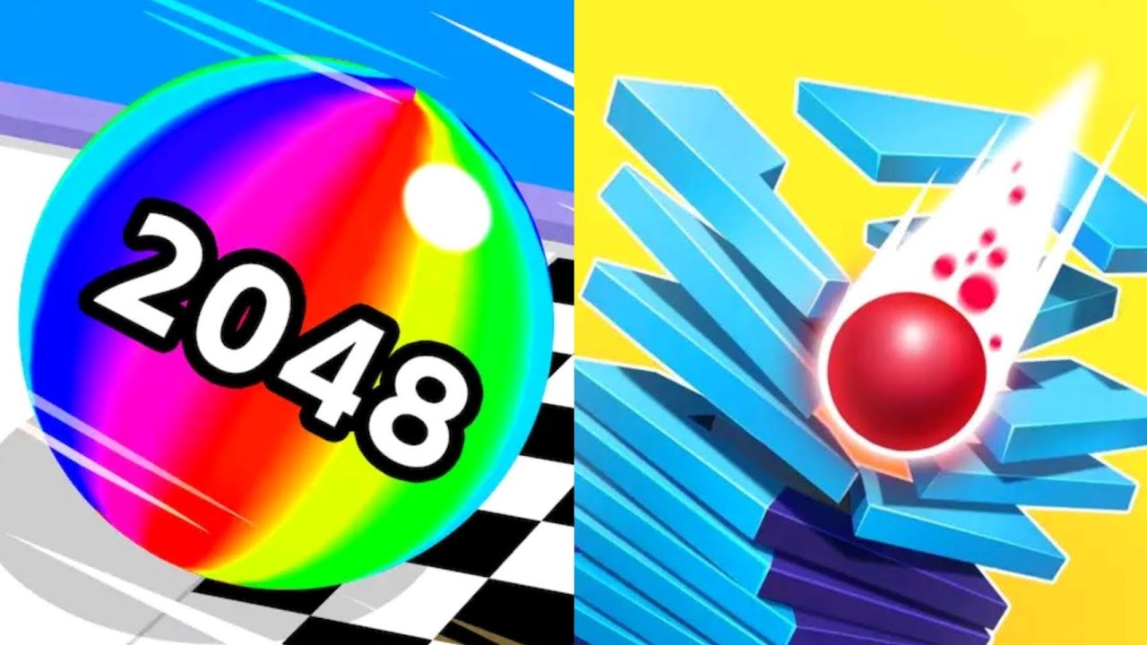 Ball Run 2048 VS Stack Ball MAX LEVELS UNLOCKED SPEEDRUN Gameplay