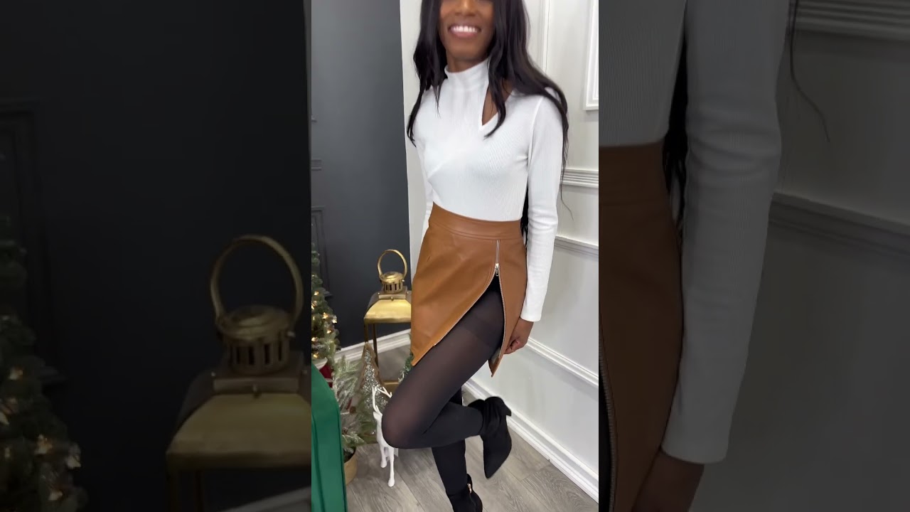 Leather Skirt Outfit Inspo #outfitideas #fashion #capsulewardrobe