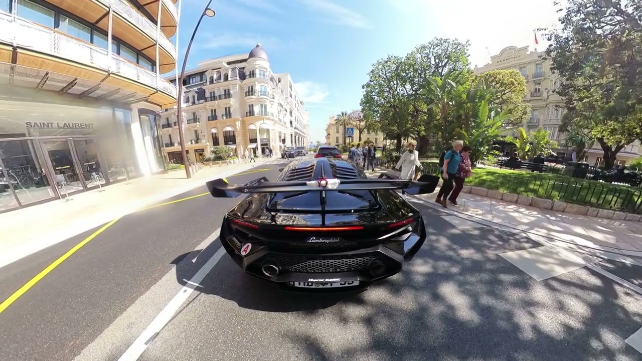 Supercar 4K UHD Drive into Monaco before F1 +Lamborghini Reactions! Lamborghini Huracan STO
