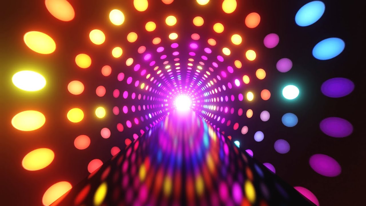 4K Abstract Fast Moving Neon Party Led Lights Tunnel Black Screen Relaxing Neon Lights Video