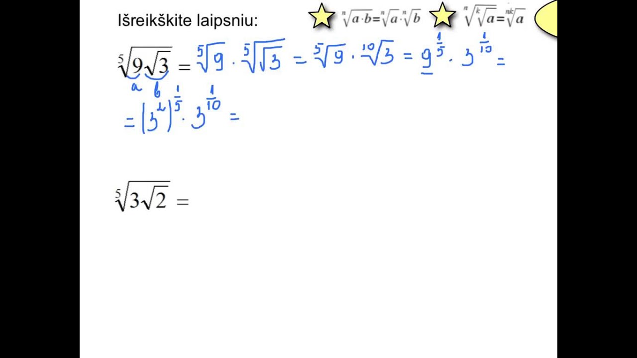 Laipsniai su trupmeniniais racionaliaisiais rodikliais ir šaknys