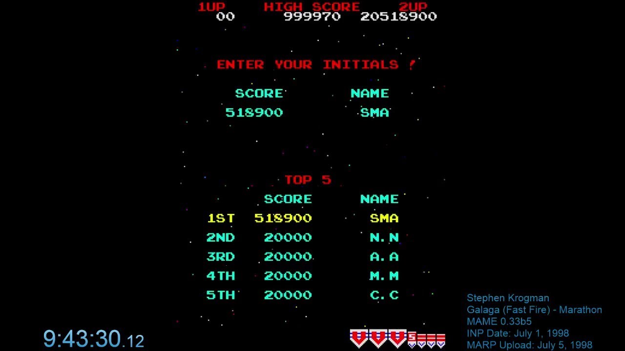 Galaga [Fast-Fire] - MAME - 20,518,900 (WR!)