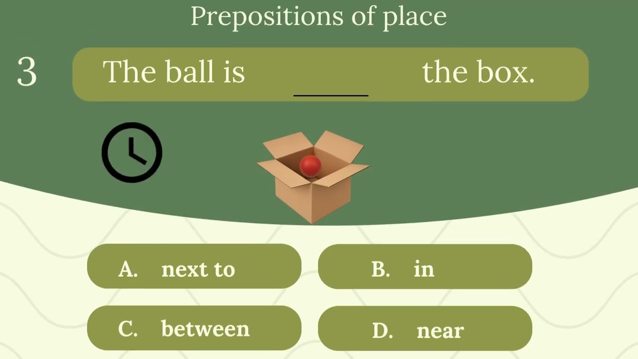 Prepositions of place | Quiz