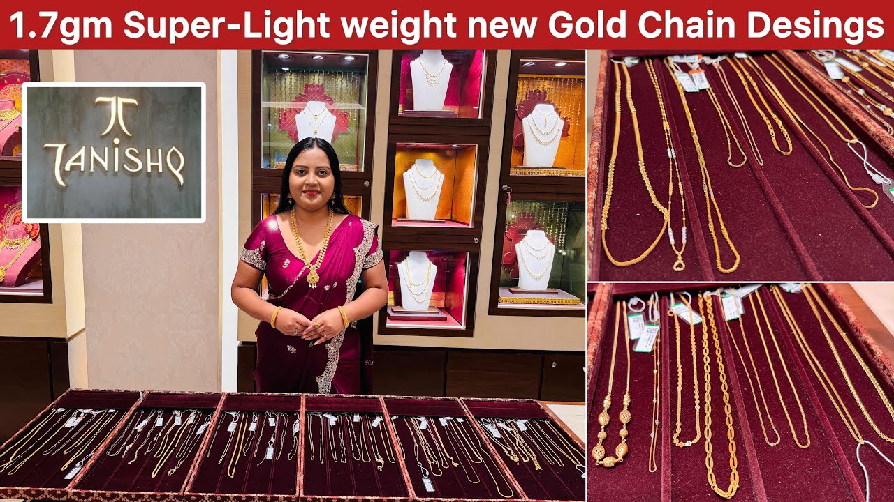 1.7gm & 9% VA😲Latest very Light weight stylish & trendy gold chain collection from Tanishq ✨💛