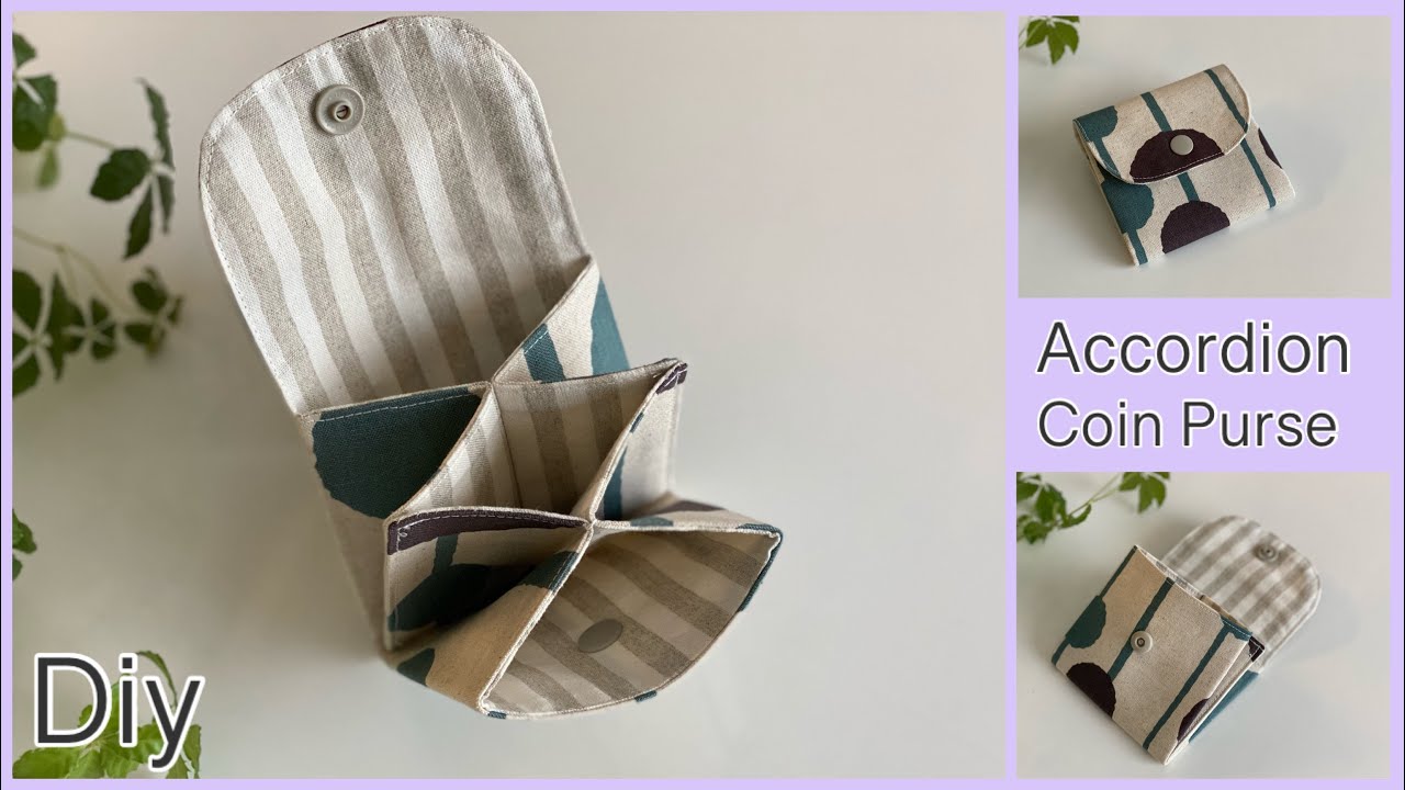 アコーデオン小銭入れ簡単作り方 How To Make Accordion coin purse , Easy Sewing Tutorials, Diy