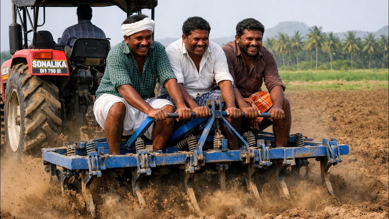 सोनालिका ट्रैक्टर का खौफनाक दम 💪 | कल्टीवेटर पूरी जमीन में घुसा | पीछे बैठे लोग भी कांप उठे 😱