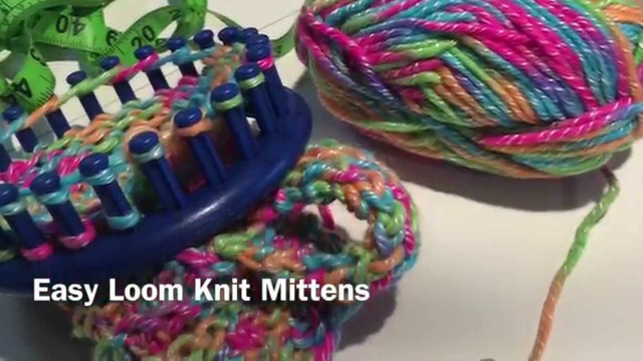 Варежки Easy Loom Knit #loomknitting #loomknitmittens