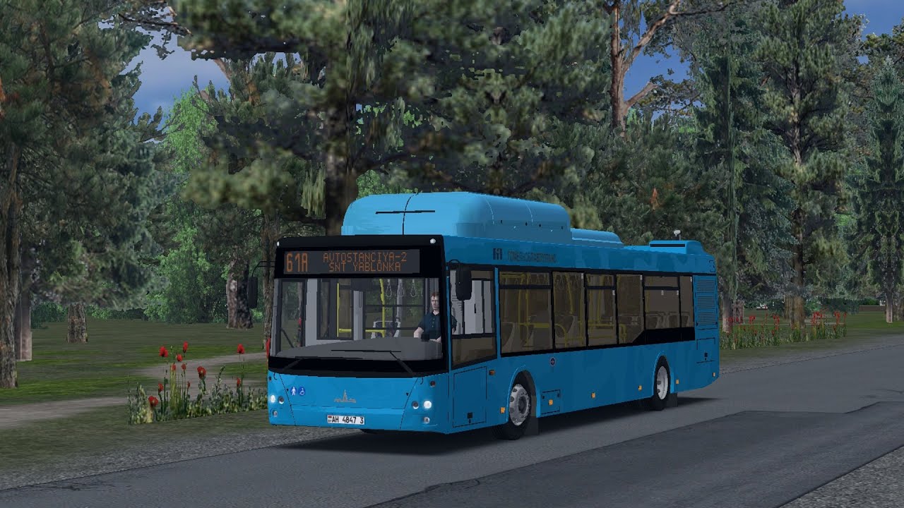 Omsi2. Поездка на автобусе г.Гомеля МАЗ-203.965 АН 4847-3 по 116 маршруту на карте Чистогорск
