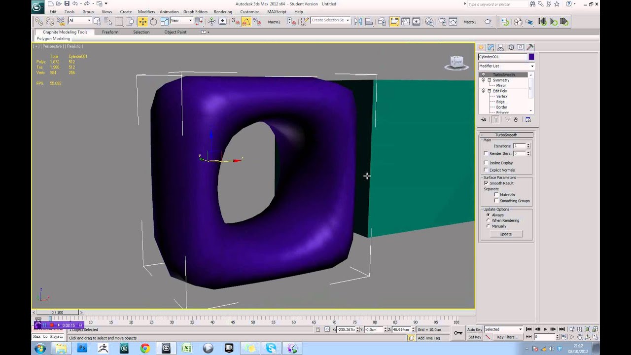 3DSMax Tutorial - Using Turbosmooth PT1