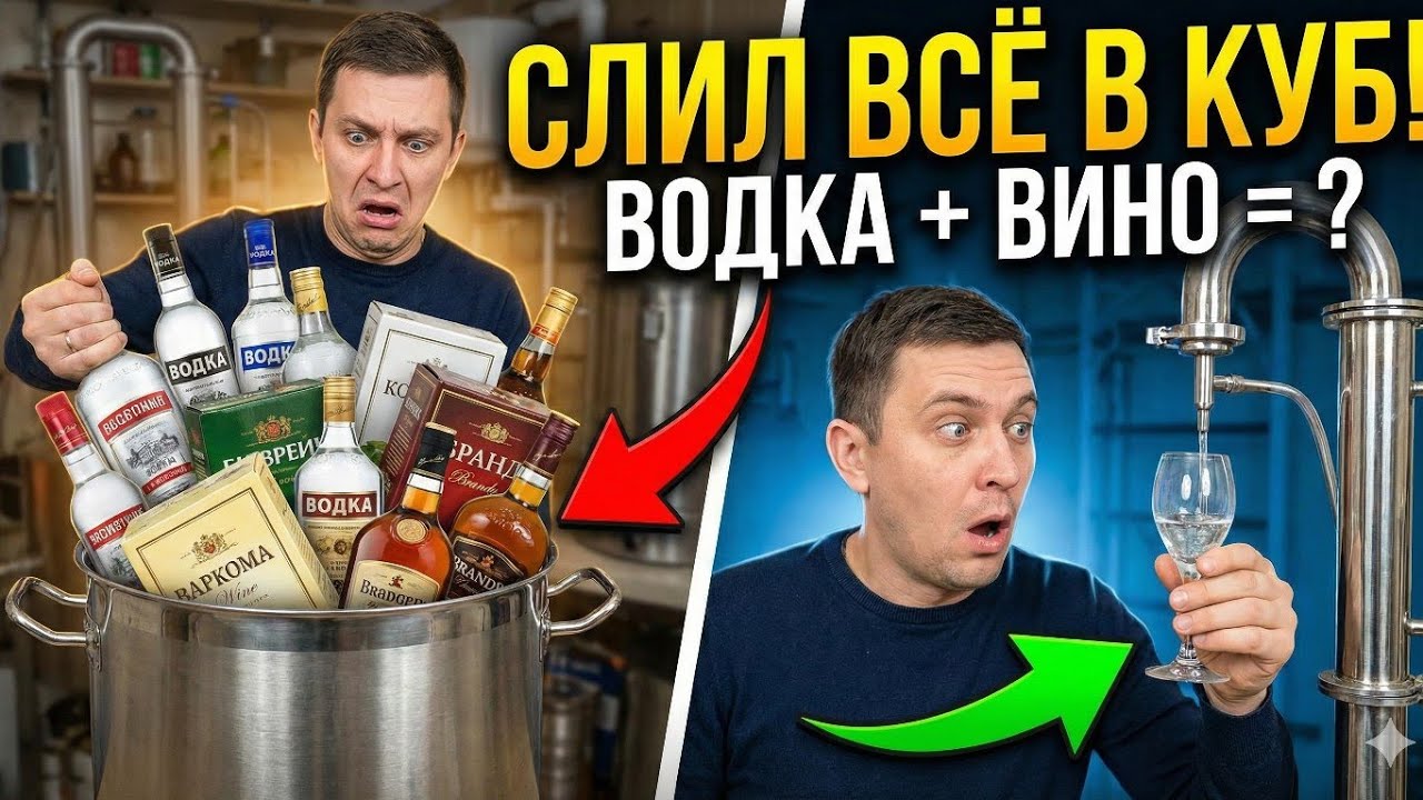 Слил самую ДЕШЕВУЮ водку и вино в куб. Что получилось?