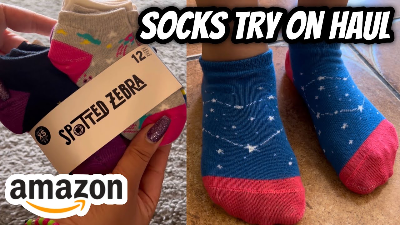 AMAZON UNBOXING & TRY ON HAUL 2022 || SPOTTED ZEBRA SOCKS REVIEW