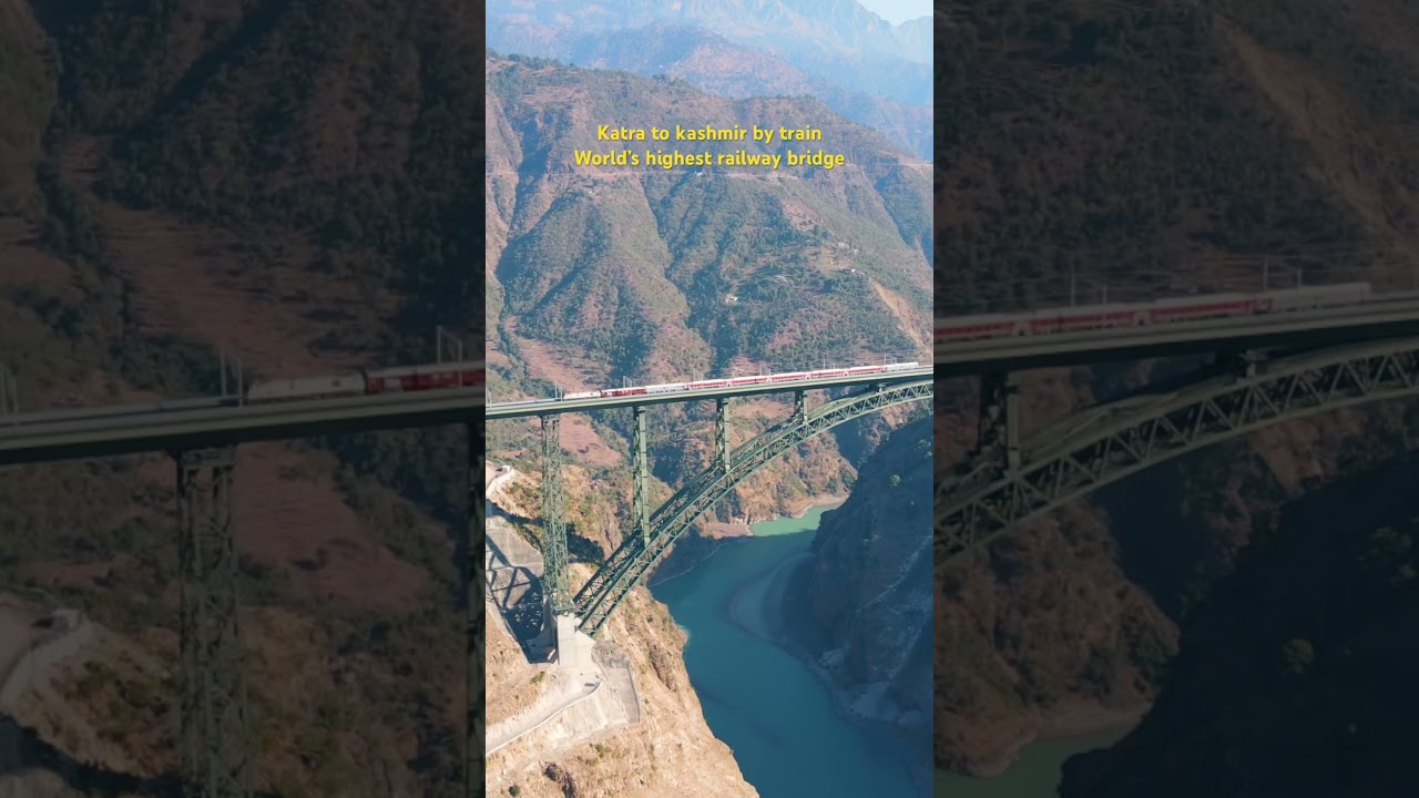 World&rsquo;s highest railway bridge ❤️ #katra #vaishnodevi #kashmir #train