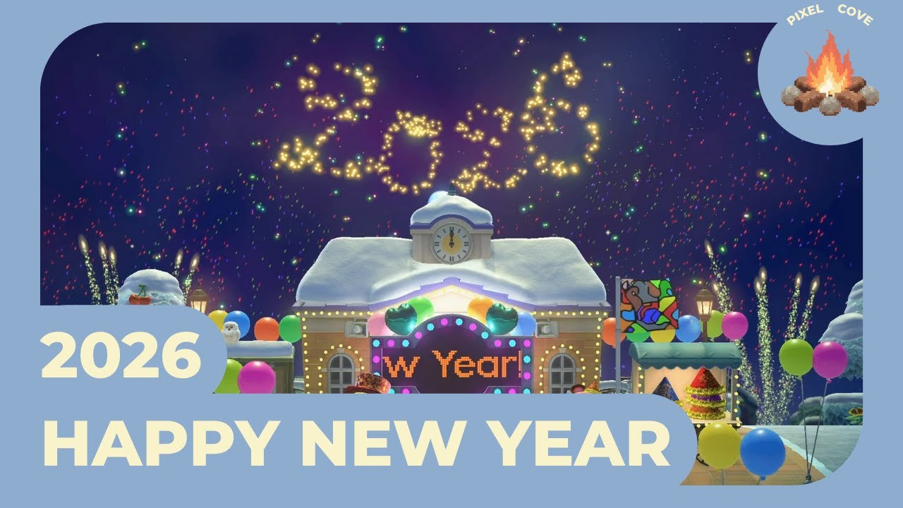 New Year's Eve 2026 Countdown 🎆 | ACNH NYE countdown (No Commentary) - Nintendo Switch OLED Gameplay