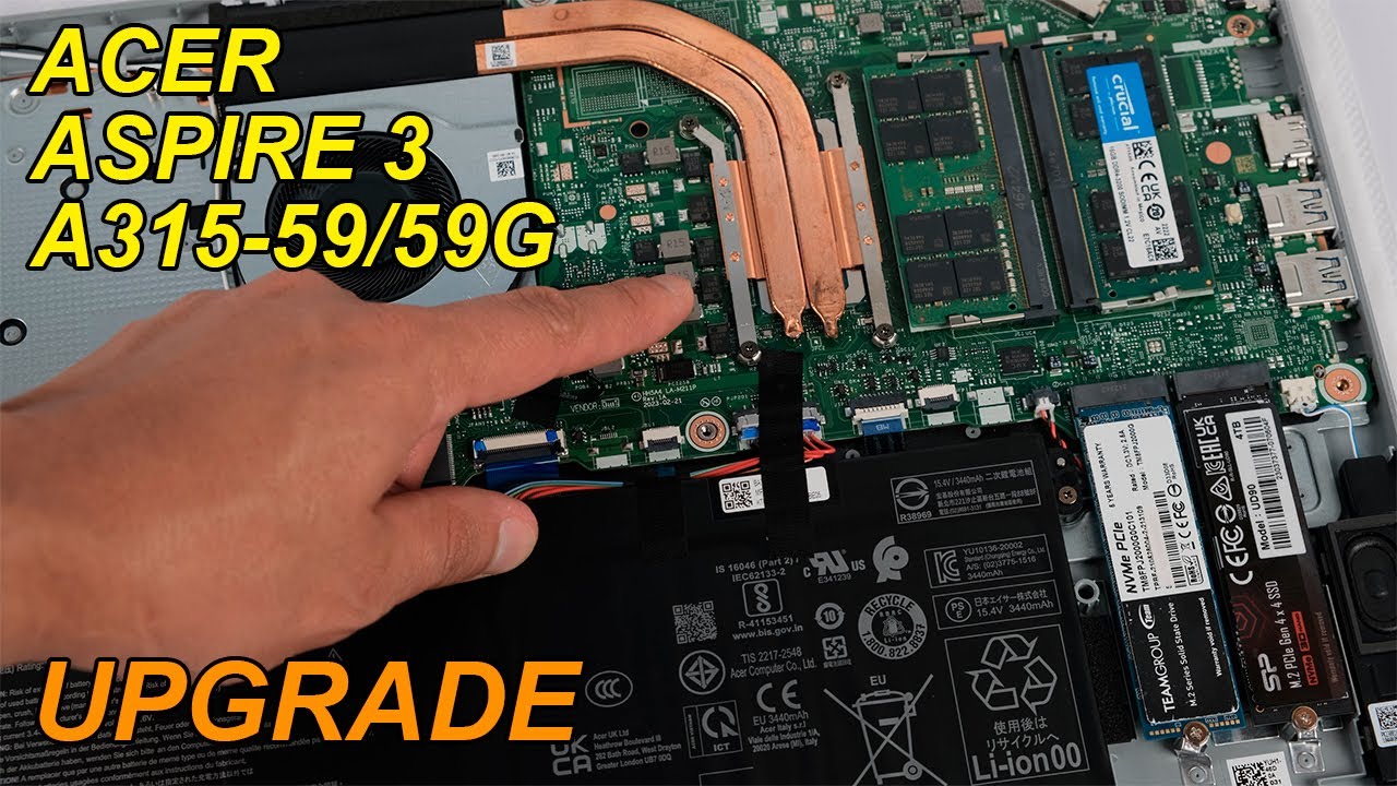 Upgrade Laptop💻Acer 3 A315-59/59G Series | Instalar/Cambiar SSD's en M.2 y Memorias RAM