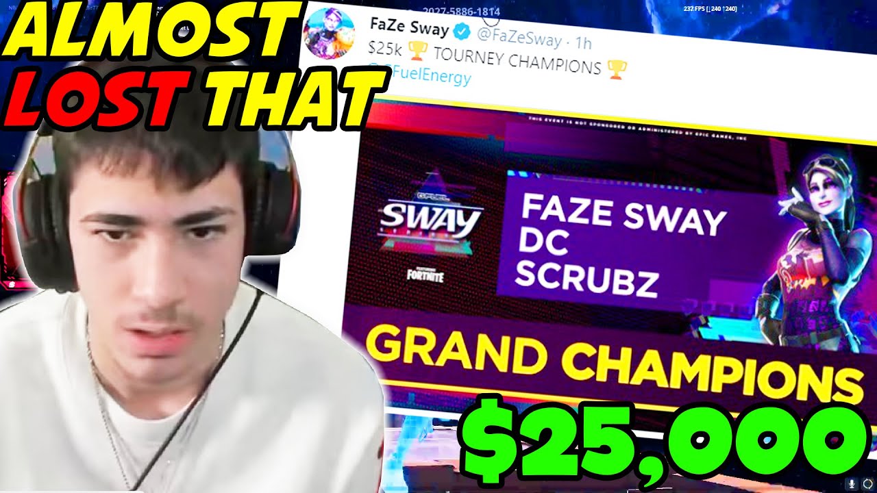 FaZe Sway Almost LOSES His OWN $25,000 Zone Wars Tournament & THIS HAPPENED! 2POV