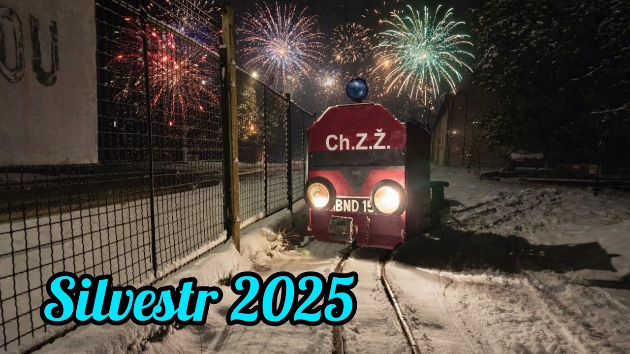Новогодняя ночь 2025 🎉 вечерние поездки на садовой железной дороге 🎇