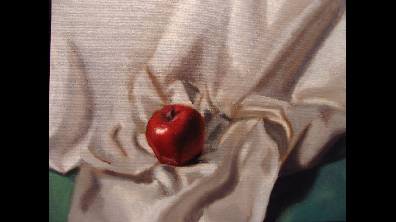Speed Painting: apple and fabric folds