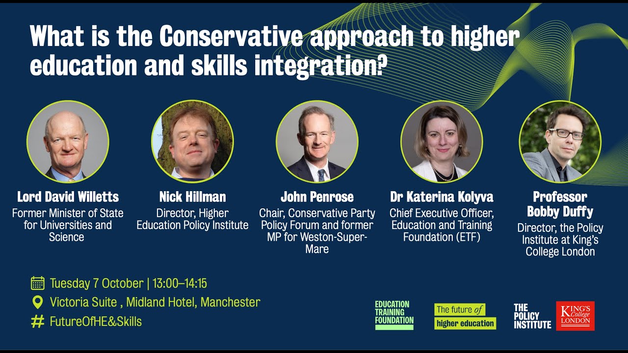 What is the Conservative approach to higher education and skills integration?
