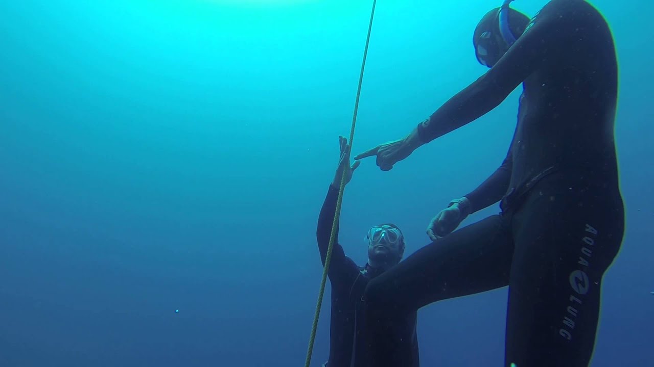 David Bisbal, curso de Apnea con Miguel Lozano 22,7 metros