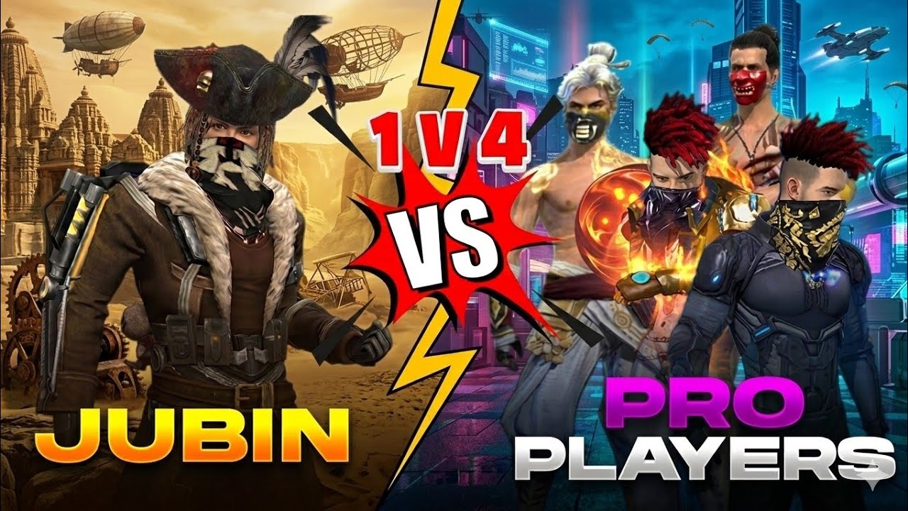 1 VS 4 PRO PLAYERS 😱 | Jubin Ka Dangerous Challenge