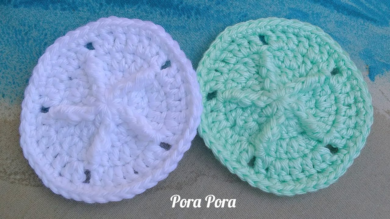 Crochet Sand Dollar Applique I Crochet Nautical I Crochet Sand Dollar Coaster