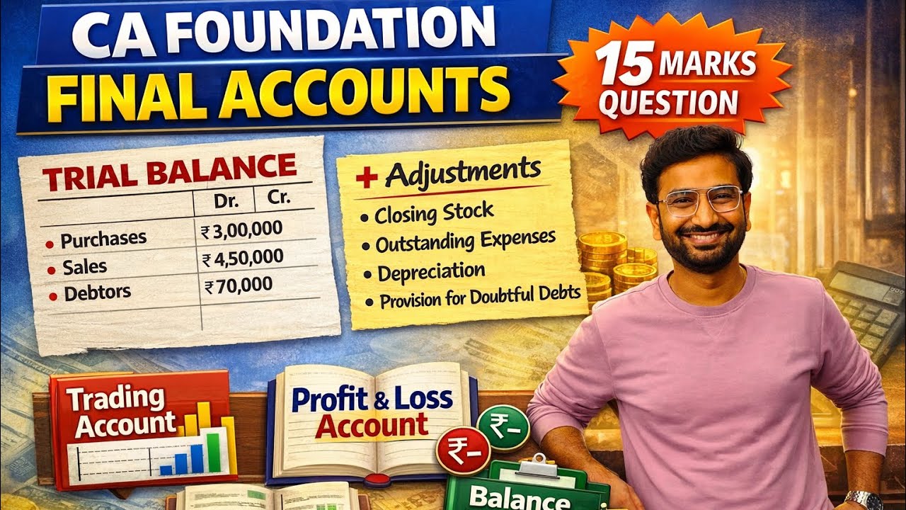CA Foundation Final accounts of sole trader Full question in English
