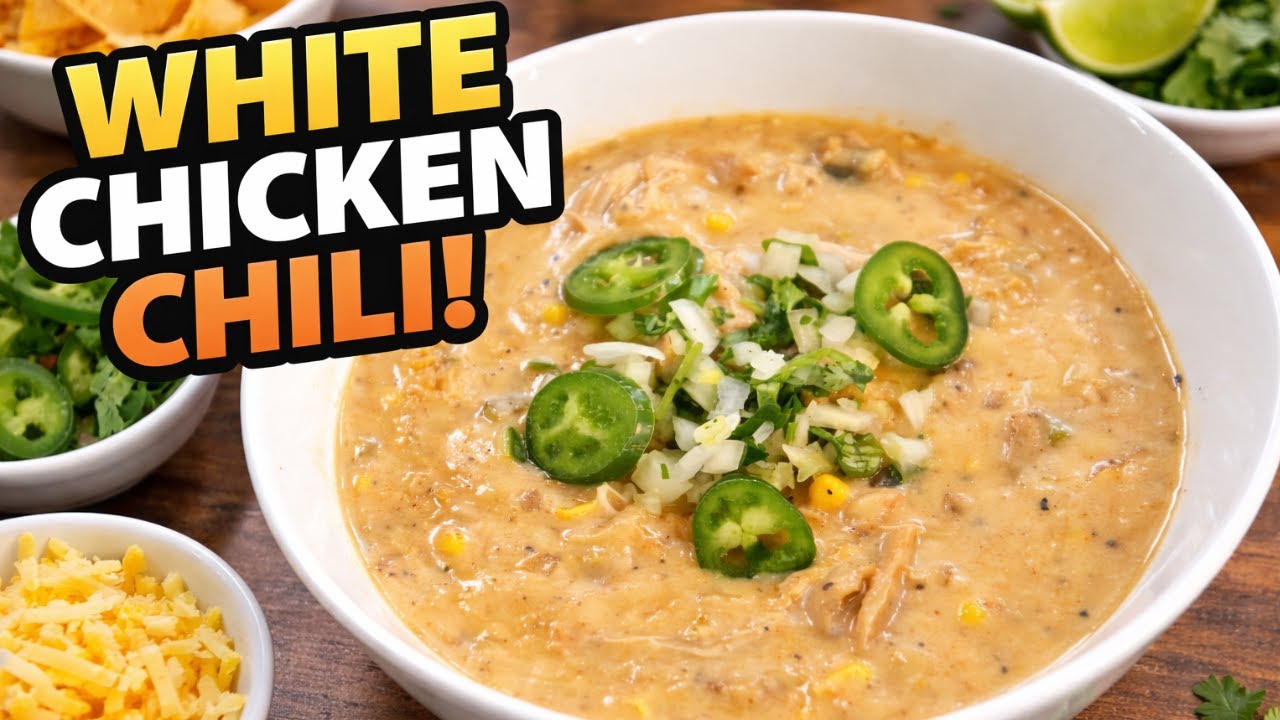 Creamy White Chicken Chili | Easy Crock Pot Comfort Food Recipe