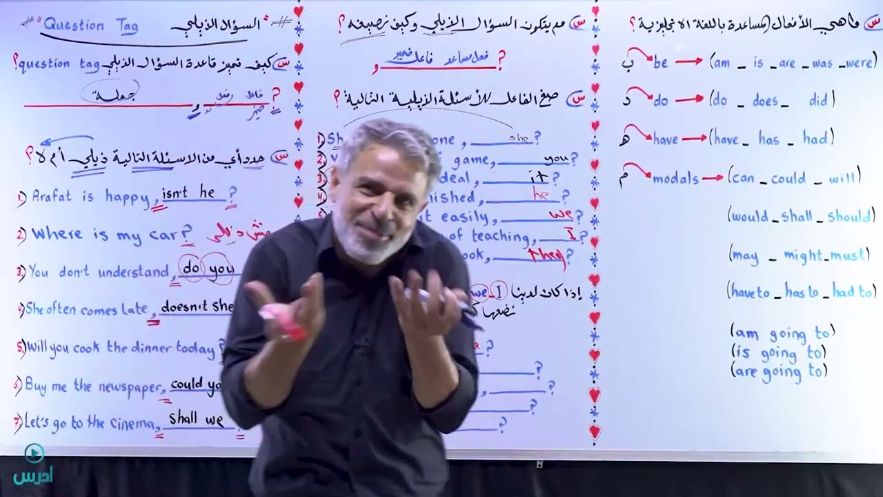 الحصة الأولى - جيل 2008 - قاعدة السؤال الذيلي (Tag question) - اتحدى نفسك حتى لو مش متأسس
