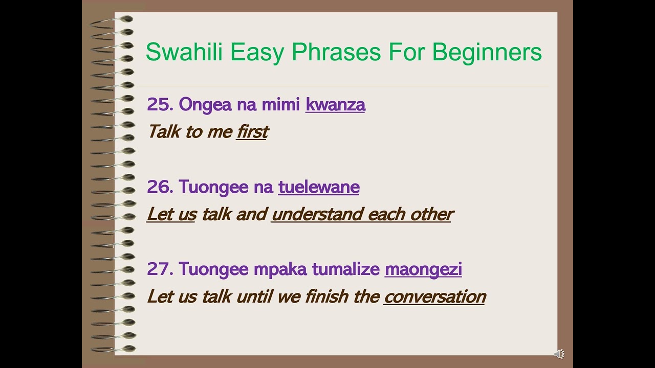 Easy 125 Swahili To English Phrases For Beginners