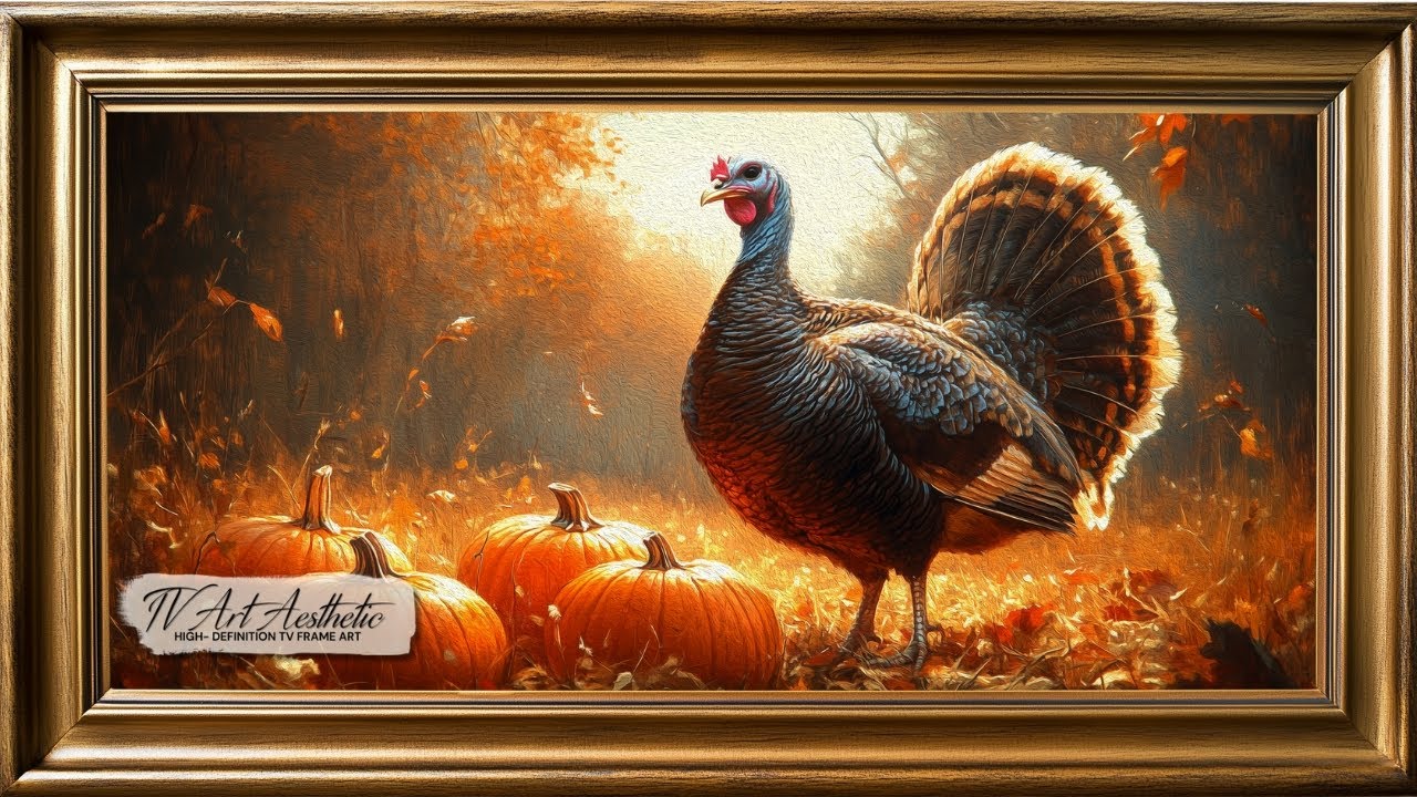 Frame TV Art | Majestic Turkey Standing  | Thanksgiving Harvest Screensaver | Thanksgiving Harvest