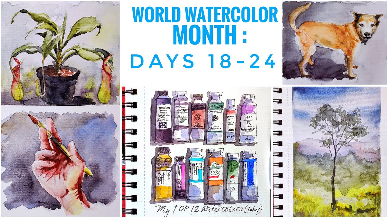 World Watercolor Month: Days 18-24 Challenge